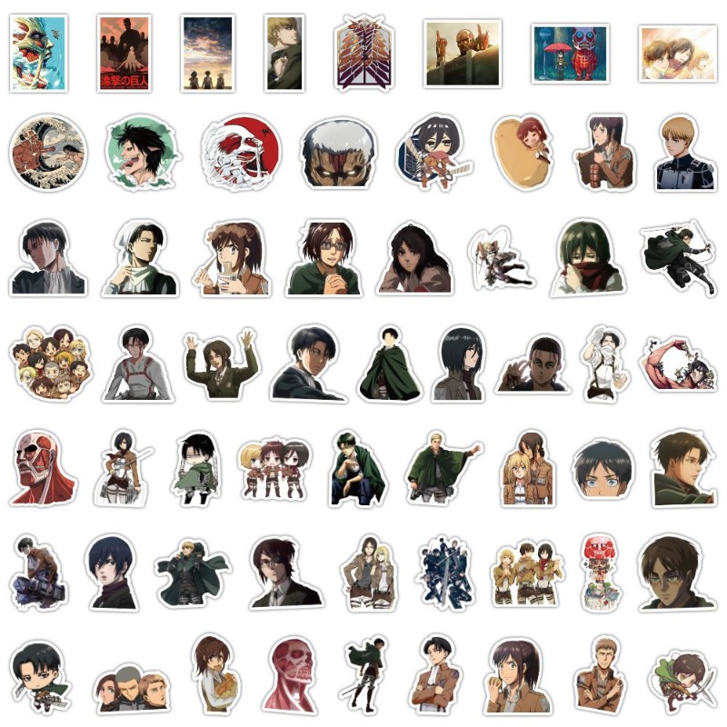 Luggage Cover Protector - 60 Pezzi Adesivi Anime Attack on
